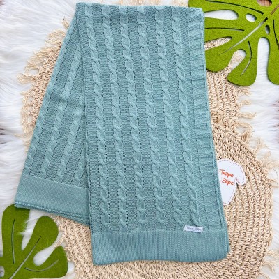 Manta de Linha Tranças - Verde